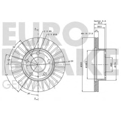 Foto Disco de freno EUROBRAKE 5815209946