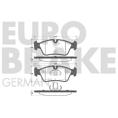 Photo Brake Pad Set, disc brake EUROBRAKE 5502221525