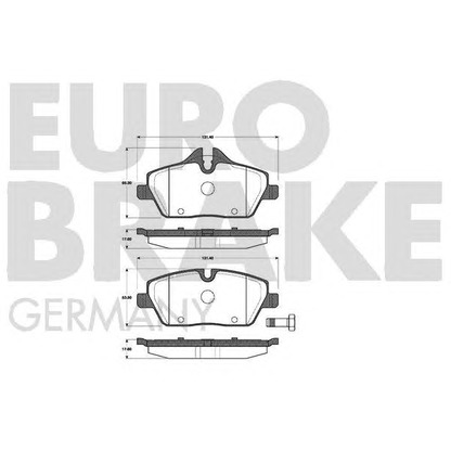 Фото Комплект тормозных колодок, дисковый тормоз EUROBRAKE 5502221529