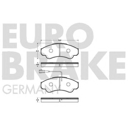 Фото Комплект тормозных колодок, дисковый тормоз EUROBRAKE 5502221948