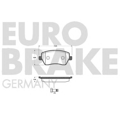 Photo Kit de plaquettes de frein, frein à disque EUROBRAKE 5502222258