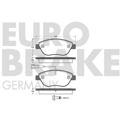 Photo Kit de plaquettes de frein, frein à disque EUROBRAKE 5502222377