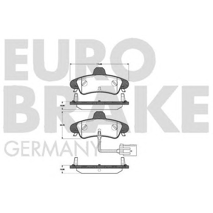 Zdjęcie Zestaw klocków hamulcowych, hamulce tarczowe EUROBRAKE 5502222520