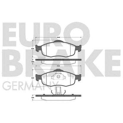 Фото Комплект тормозных колодок, дисковый тормоз EUROBRAKE 5502222534