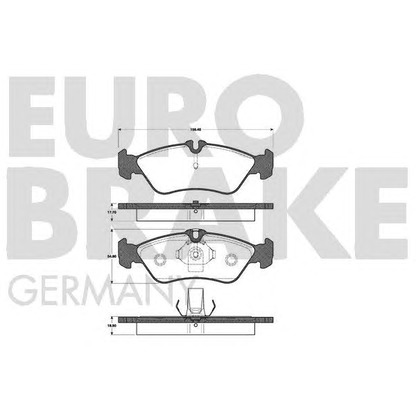 Photo Kit de plaquettes de frein, frein à disque EUROBRAKE 5502223329