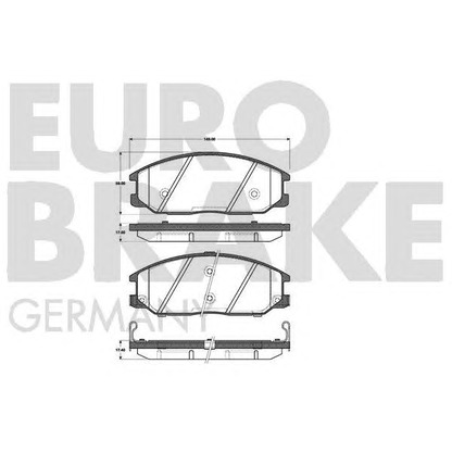 Фото Комплект тормозных колодок, дисковый тормоз EUROBRAKE 5502223414
