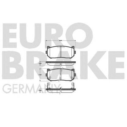 Фото Комплект тормозных колодок, дисковый тормоз EUROBRAKE 5502223503