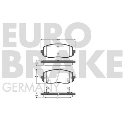 Фото Комплект тормозных колодок, дисковый тормоз EUROBRAKE 5502223513