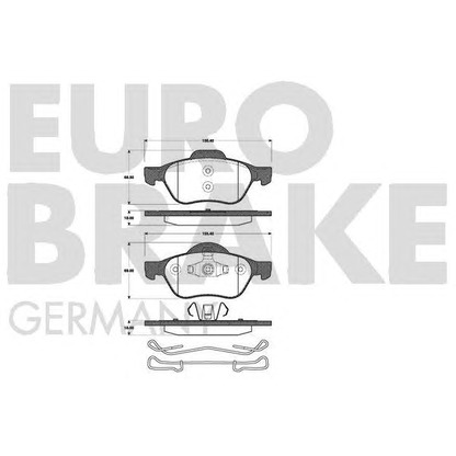 Фото Комплект тормозных колодок, дисковый тормоз EUROBRAKE 5502223956