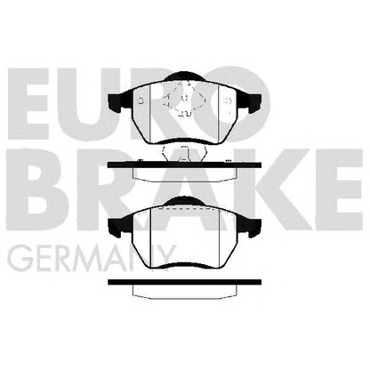 Фото Комплект тормозных колодок, дисковый тормоз EUROBRAKE 5502229985