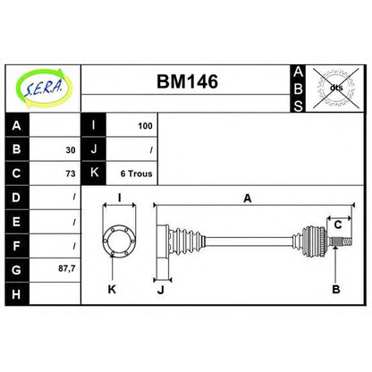 Photo Arbre de transmission SERA BM146