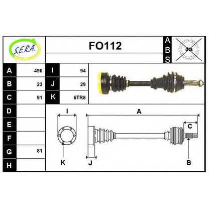 Foto Albero motore/Semiasse SERA FO112