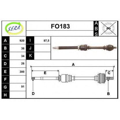 Foto Antriebswelle SERA FO183