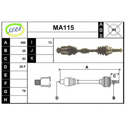 Foto Albero motore/Semiasse SERA MA115