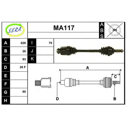 Photo Drive Shaft SERA MA117