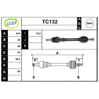 Foto Albero motore/Semiasse SERA TC132