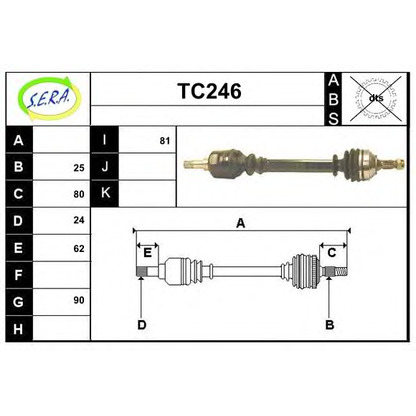 Photo Arbre de transmission SERA TC246