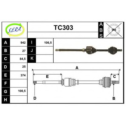 Photo Arbre de transmission SERA TC303