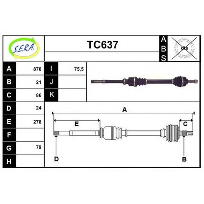 Photo Arbre de transmission SERA TC637