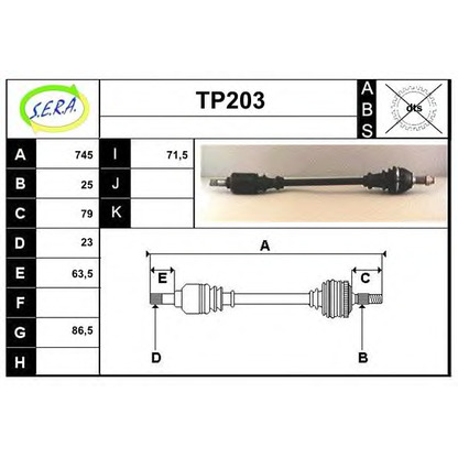 Photo Arbre de transmission SERA TP203