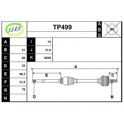 Foto Árbol de transmisión SERA TP499