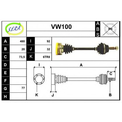 Photo Arbre de transmission SERA VW100