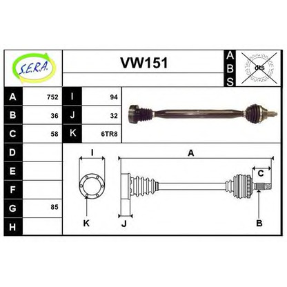 Foto Albero motore/Semiasse SERA VW151