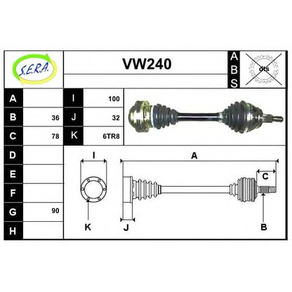 Photo Arbre de transmission SERA VW240