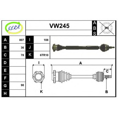 Foto Albero motore/Semiasse SERA VW245