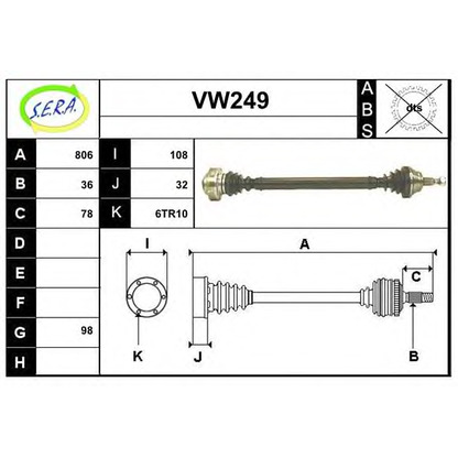 Foto Albero motore/Semiasse SERA VW249