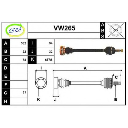 Photo Arbre de transmission SERA VW265