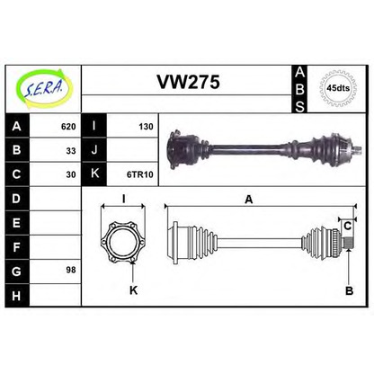 Photo Arbre de transmission SERA VW275