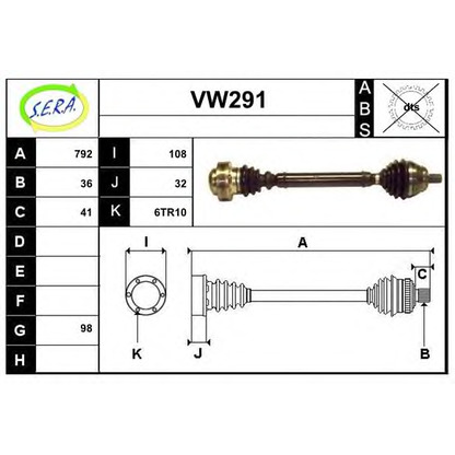 Photo Arbre de transmission SERA VW291