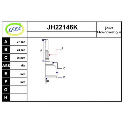 Photo Joint Kit, drive shaft SERA JH22146K
