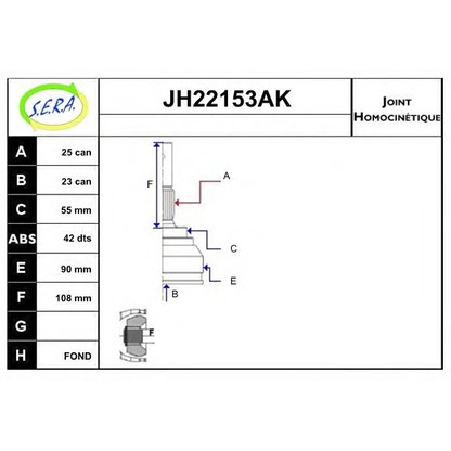 Photo Joint Kit, drive shaft SERA JH22153AK