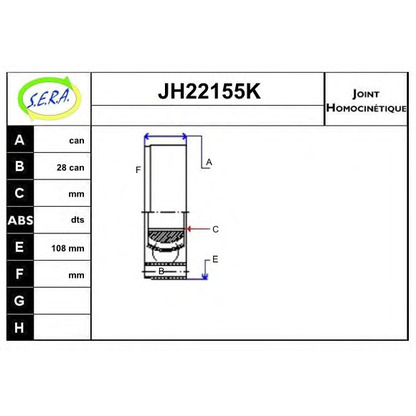 Photo Joint Kit, drive shaft SERA JH22155K