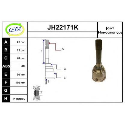 Photo Joint Kit, drive shaft SERA JH22171K