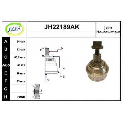 Photo Joint Kit, drive shaft SERA JH22189AK