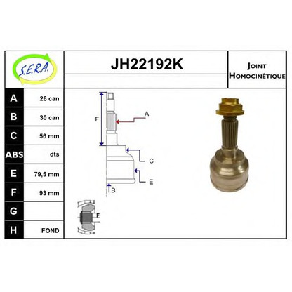 Photo Joint Kit, drive shaft SERA JH22192K