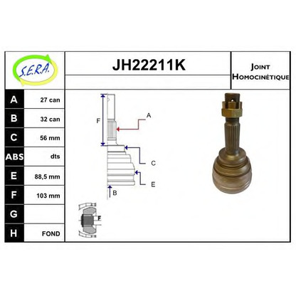 Photo Joint Kit, drive shaft SERA JH22211K