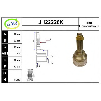 Photo Joint Kit, drive shaft SERA JH22226K