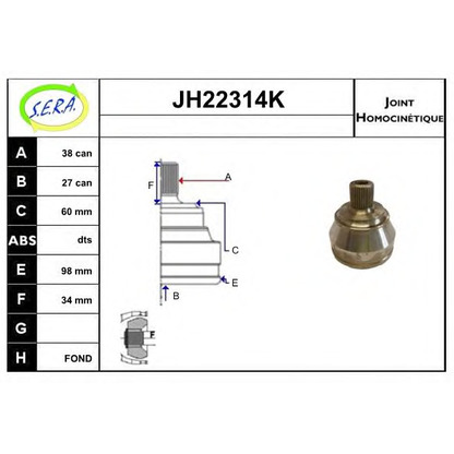 Photo Joint Kit, drive shaft SERA JH22314K