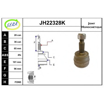 Photo Joint Kit, drive shaft SERA JH22328K