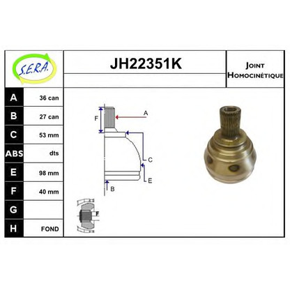 Photo Joint Kit, drive shaft SERA JH22351K
