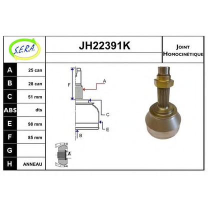 Foto Kit giunti, Semiasse SERA JH22391K