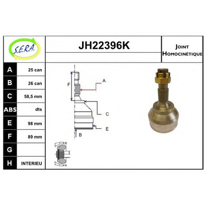 Photo Joint Kit, drive shaft SERA JH22396K