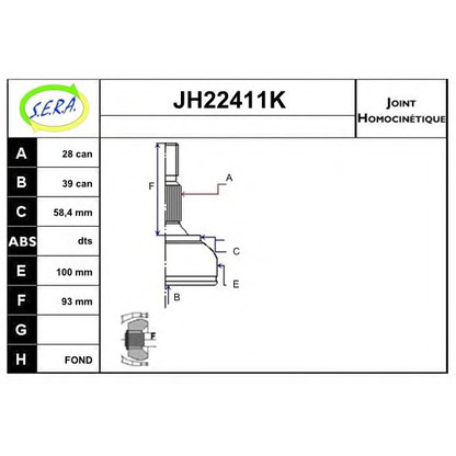 Photo Joint Kit, drive shaft SERA JH22411K