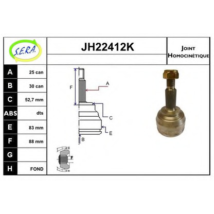 Photo Joint Kit, drive shaft SERA JH22412K