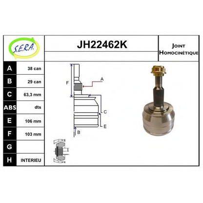 Photo Joint Kit, drive shaft SERA JH22462K