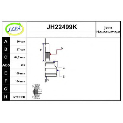 Photo Joint Kit, drive shaft SERA JH22499K